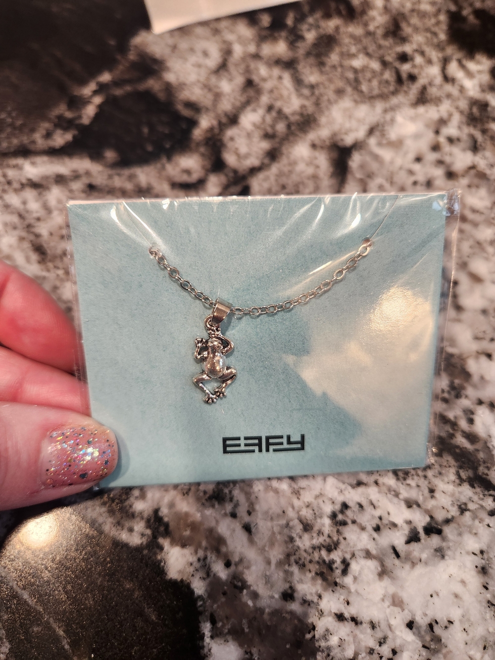 Silver Frog Pendant Necklace - Effy, NWT